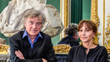 François Tanguy avec Christine Laurent lors de la remise de son Prix SACD Théâtre en 2018.