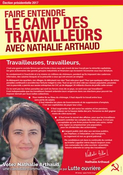 Affiche de campagne Nathalie Arthaud